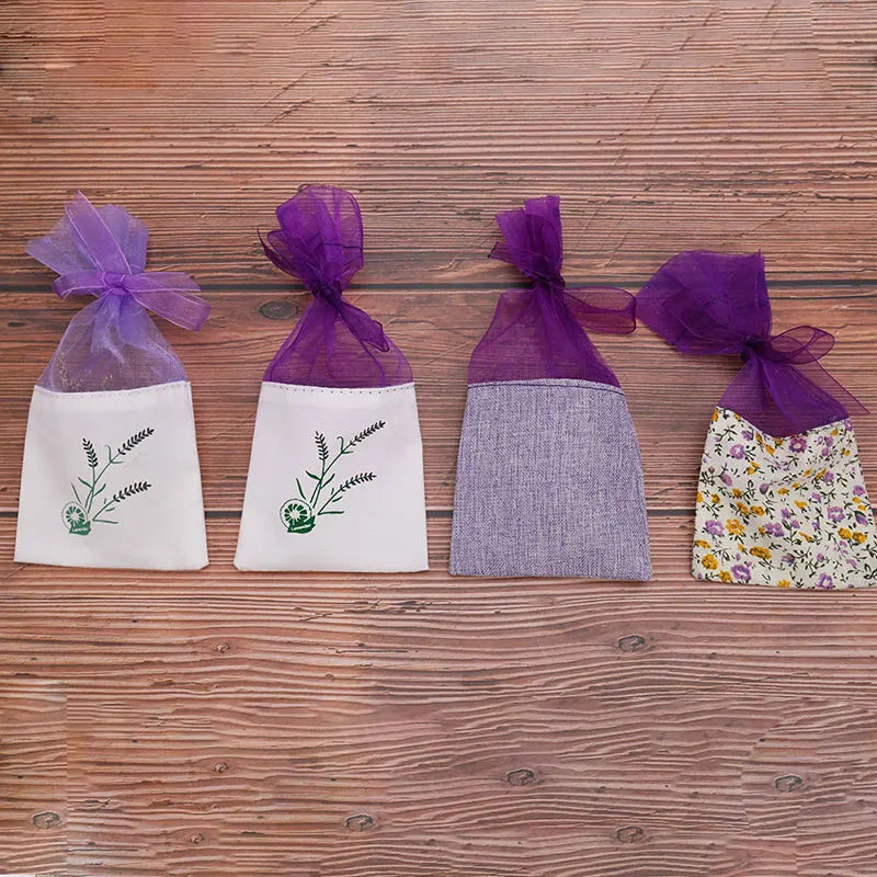 10pcs/LOT Empty Fragrance Pouch Drawstring Bag Floral Printing Lavender Bags Sachets Bag Gift