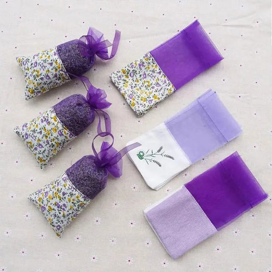 10pcs/LOT Empty Fragrance Pouch Drawstring Bag Floral Printing Lavender Bags Sachets Bag Gift