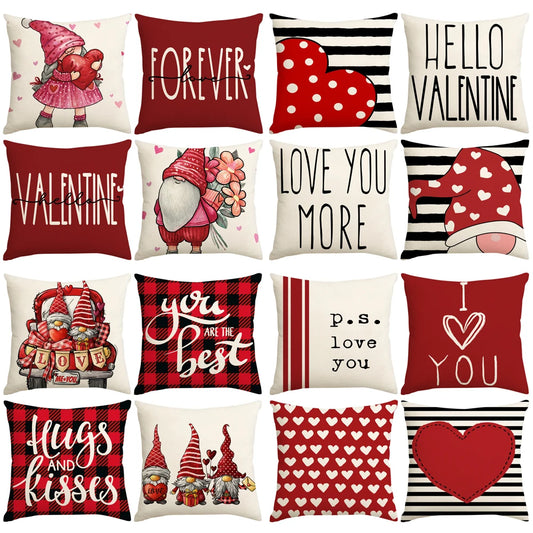 Valentine's Day Confession Series Polyester/Linen Cushion Cover Home Wedding Anniversary Decoration Sofa Bed Lumbar Pillowcase