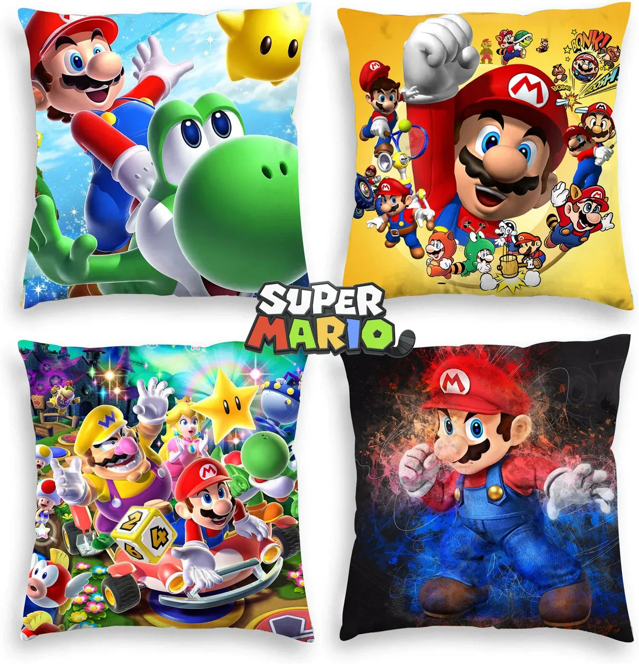 Super Mario Bros Cushion Cover 45x45cm Pillow Kawaii Anime Sofa Cases Throw Pillows Home Decoration Kids Gifts