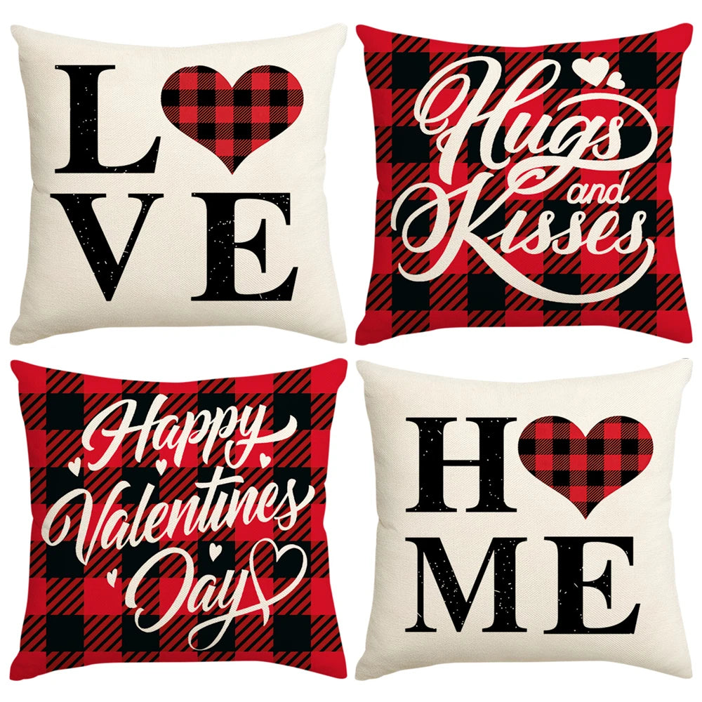 Valentine's Day Confession Series Polyester/Linen Cushion Cover Home Wedding Anniversary Decoration Sofa Bed Lumbar Pillowcase