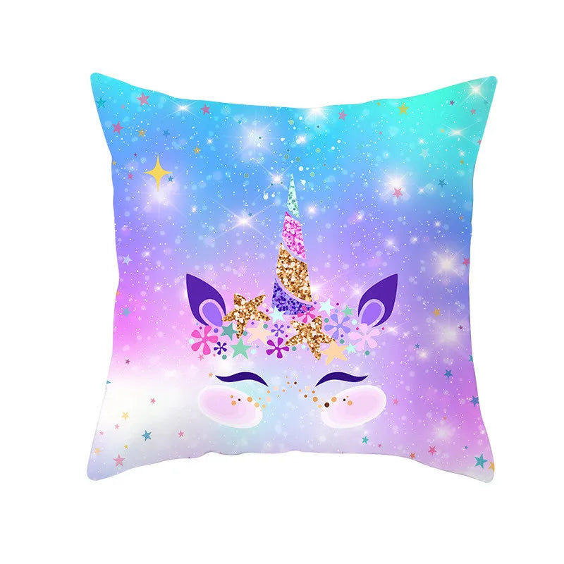 40/45/50/60cm Cartoon Purple Unicorn Series Cushion Cover for Sofa Girls Kids Bedroom Pillowcase Home Decorative Pillow Cover