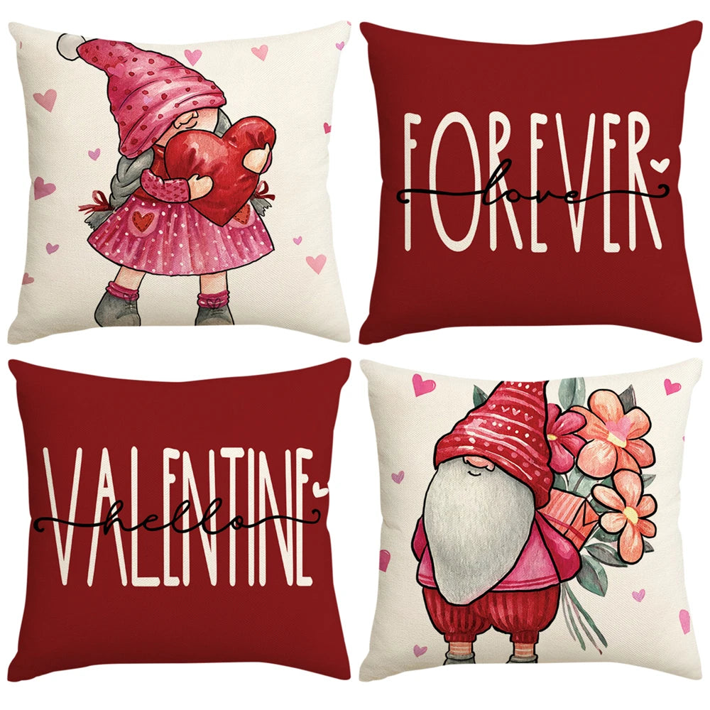 Valentine's Day Confession Series Polyester/Linen Cushion Cover Home Wedding Anniversary Decoration Sofa Bed Lumbar Pillowcase